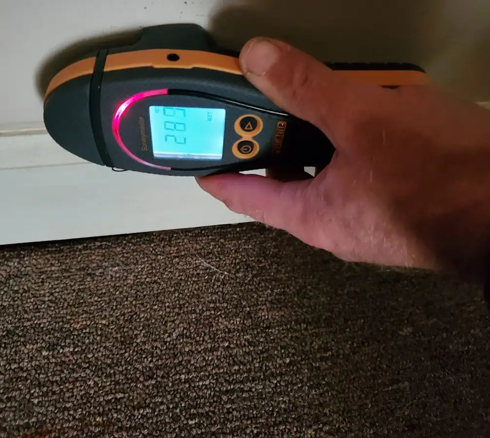 Moisture detection at baseboard during Sewage Cleanup & Sanitation in Shepherdsville